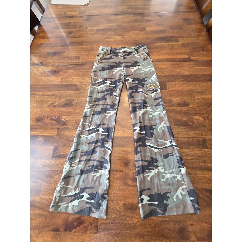 Flowers By Zoe girls camouflage full  length leggings M new w tag‎ sku 91